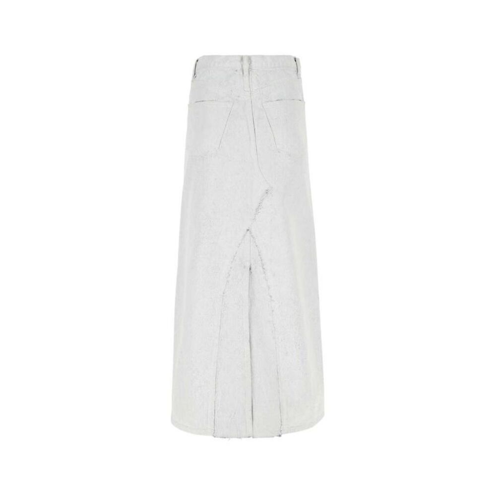 MAISON MARGIELA Distressed Denim Midi Skirt Women WHITE Skirts
